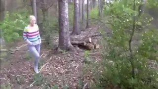 Blasting the motherload on a german girl's face in the forest !!!