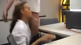 Blonde german hiddenary blowjob, doggystyle and missionary quickie with cum swallowing with a fellow co-worker at the of