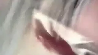 Blonde gets her shaved pussy closeup doggystyle fucked