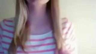 Blonde girl flashes her tits, ass and pussy closeup on cam