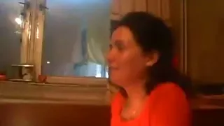 Brunette gives her husband's small cock a slow blowjob, until he cums.