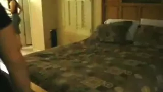 Brunette has missionary, cowgirl and doggystyle sex on the bed.