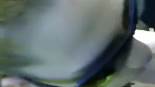 Brunette with sunglasses sucks her bf's cock in nature