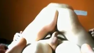 busty moaning girl rides her boyfriend  reverse cowgirl on the bed