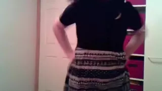 Chubby curly haired girl masturbates with a toy on her bed