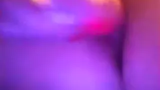 Closeup view of a girl masturbating with a toy and she leaks creamy pussyjuice