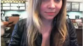 Crazy girl masturbates in the toilet of a mcdonalds restaurant