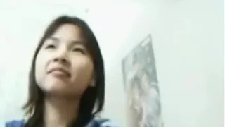 Cute asian girl sucks her bf's cock pov on the bed