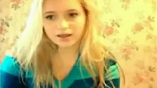 cute blonde girl has cybersex with her boyfriend  on skype