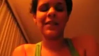 cute brunette girl with hairy pussy rides her boyfriend  on the couch