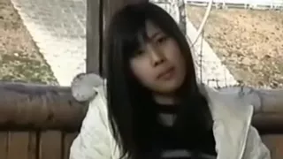 cute girl sucks her boyfriend  in a public toilet and masturbates on a bench outside