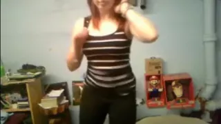 Cute student is back with more striptease and masturbation action