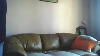 dark haired girl makes a sextape with her boyfriend  on the sofa