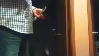 Dark haired girl with collar gets faceslapped and sucks cocks