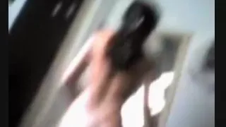 dark haired latina with great booty rides her boyfriend  reverse cowgirl in the bathroom