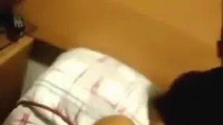 dude tapes his friend getting his cock sucked and ridden by his latina girlfriend  on the bed