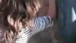 East-european girl blows a lot of guys at the beach