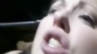 Famous female singer lookalike has a dirty sex fantasy in the car