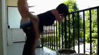 French couple has sex on a balcony in paris