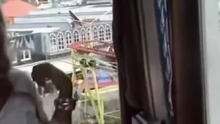 german blonde girl fucks her boyfriend  on the fair