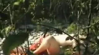girl couple get busted fucking on the riverside by a dirty voyeur