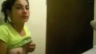 girl deepthroats her boyfriend  and has doggystyle sex in the bedroom and in the kitchen