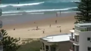 Girl gives an awesome pov handjob on the balcony on vacation