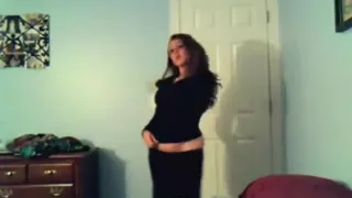 girl goes topless for her boyfriend  in her bedroom and plays with her tits