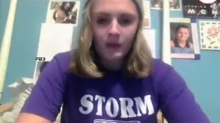 girl has cybersex with her boyfriend  and masturbates with a hairbrush