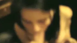 girl looks super proud that her boyfriend  came in her mouth, after a blowjob.