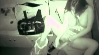 Girl masturbates on a handicap toilet in the dark with a vibrator