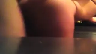 Girl with perfect booty has doggystyle in the kitchen with tit cumshot