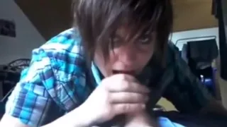 girl with tongue piercing gives an eyefucking blowjob