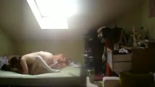 girl with tubesocks fucks her boyfriend  in her bedroom