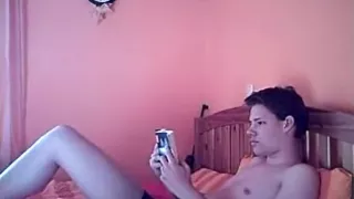 guy reading a book gets disturbed by his hot blonde girlfriend  for sex