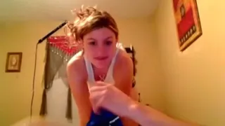 hot american girl gives her boyfriend  a blowjob on the bed