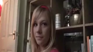 hot blonde has sex with her boyfriend  in the living room
