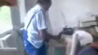 hot blonde russian girl sucks, doggystyle fucks and rides her boyfriend  construction work on the job