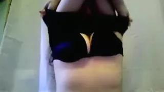 Hot chubby brunette girl masturbates with a hairbrush on cam