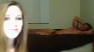 hot girl sets up the webcam and gives her boyfriend  a good fuck