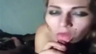 Hot girl with tie pov eyefucking blowjob