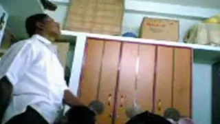 Indian girl blows her bf's dick and lets him play with her tits, while he fucks her doggystyle.