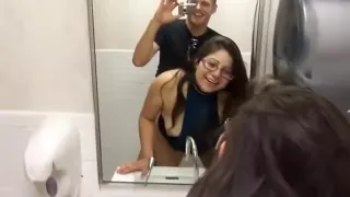 Kinky couple makes a sextape in a hospital bathroom