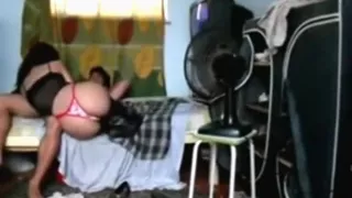 Latina girl with sex lingerie makes a sextape