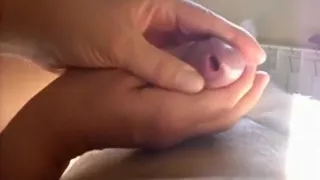 latina gives her boyfriend  a pov handjob on the bed