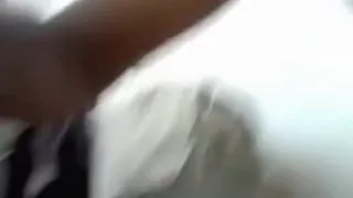 Latina has missionary, cowgirl and doggystyle on the bathroom floor.