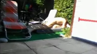 Mature couple makes a sextape in their garden