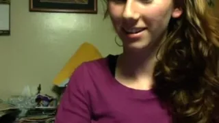 Naked brunette girl masturbates on the bathroom floor