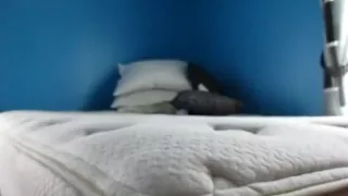 Naughty girl plays with milf's dildo, when she's alone at home.