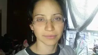 Nerdy girl with hairy pussy fucks on the sofa